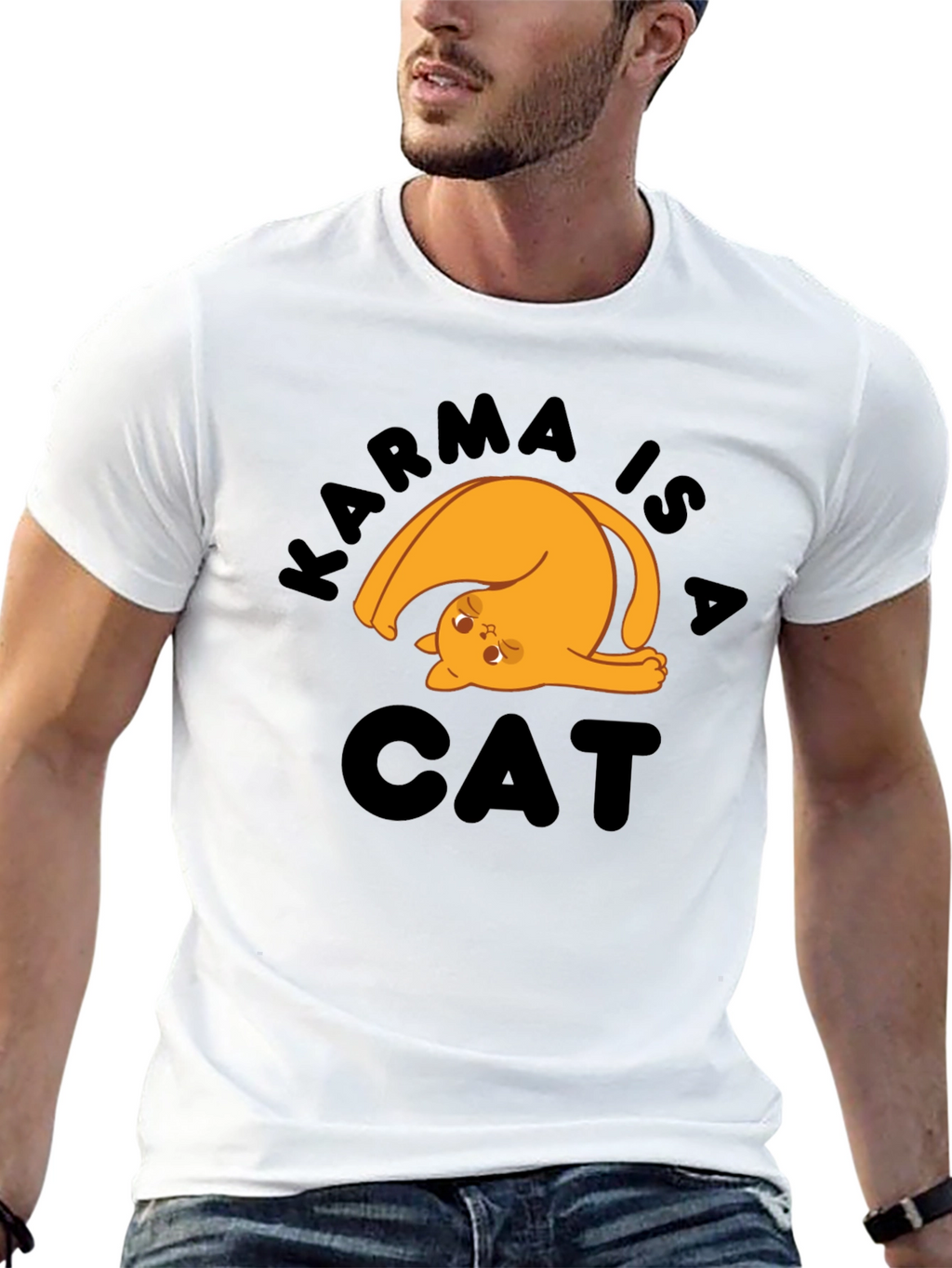 Karma is a Cat T-Shirt - Novelty Graphic Tee