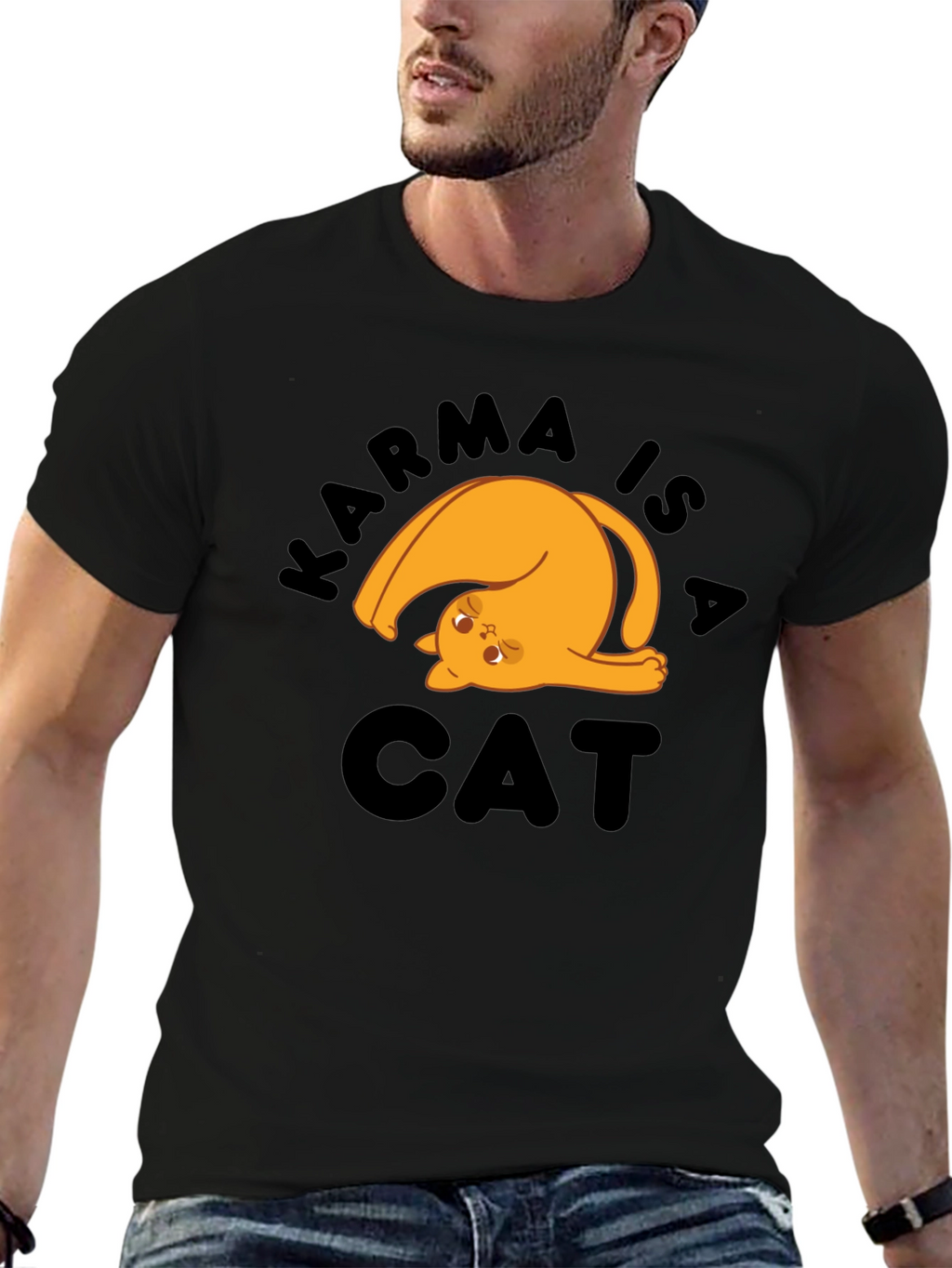Karma is a Cat T-Shirt - Novelty Graphic Tee
