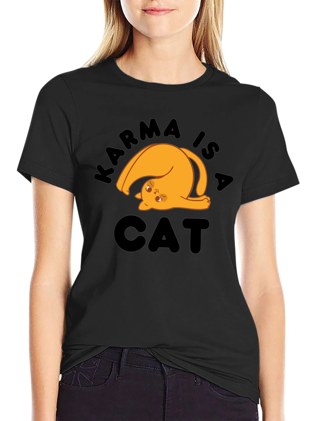 Karma is a Cat T-Shirt - Novelty Graphic Tee