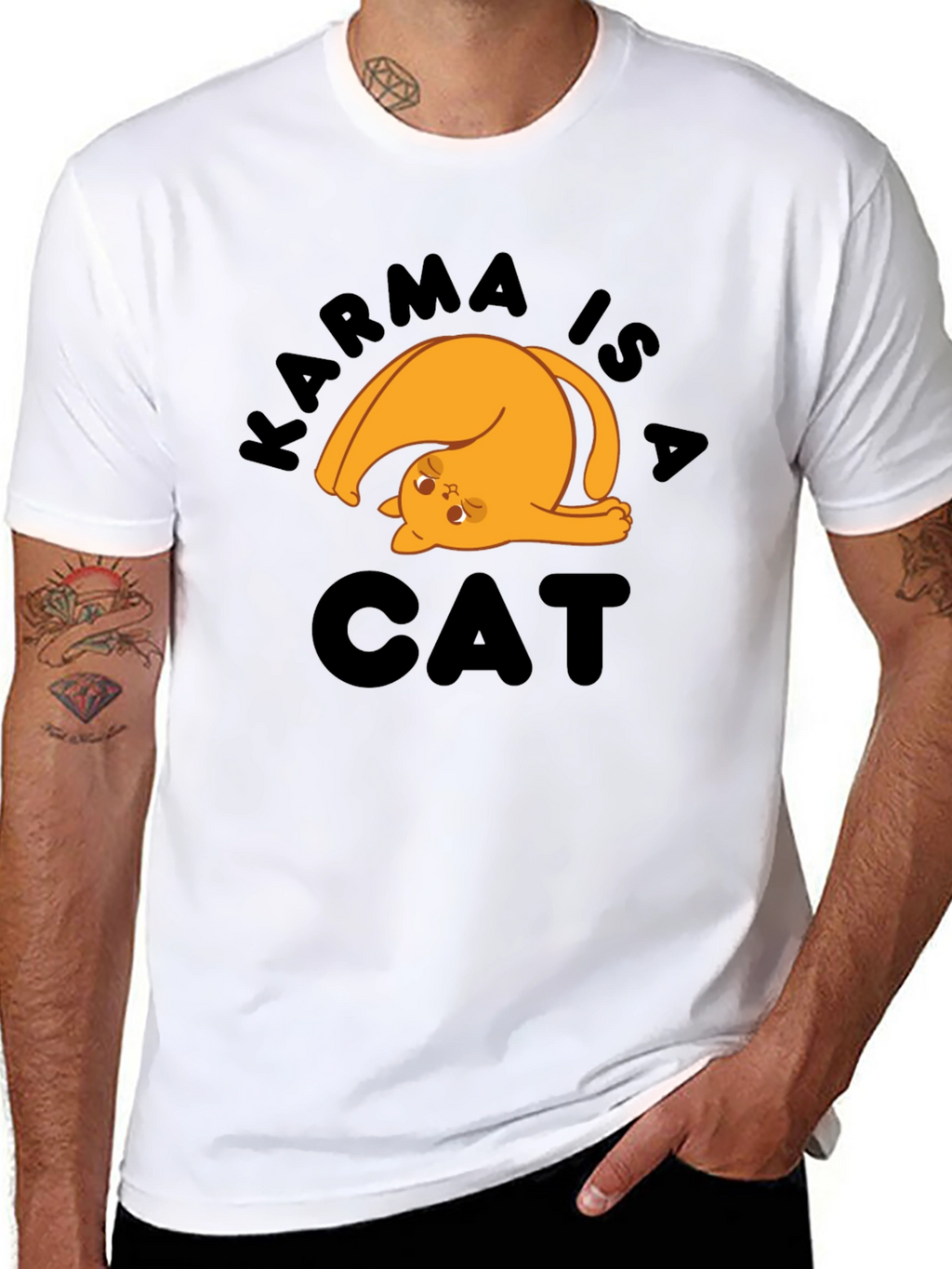 Karma is a Cat T-Shirt - Novelty Graphic Tee