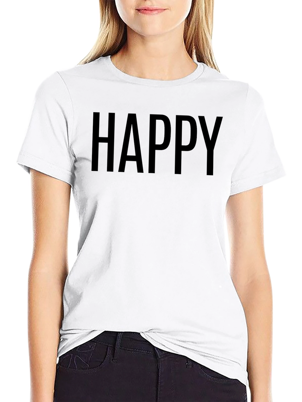 Happy Black Graphic T-Shirt