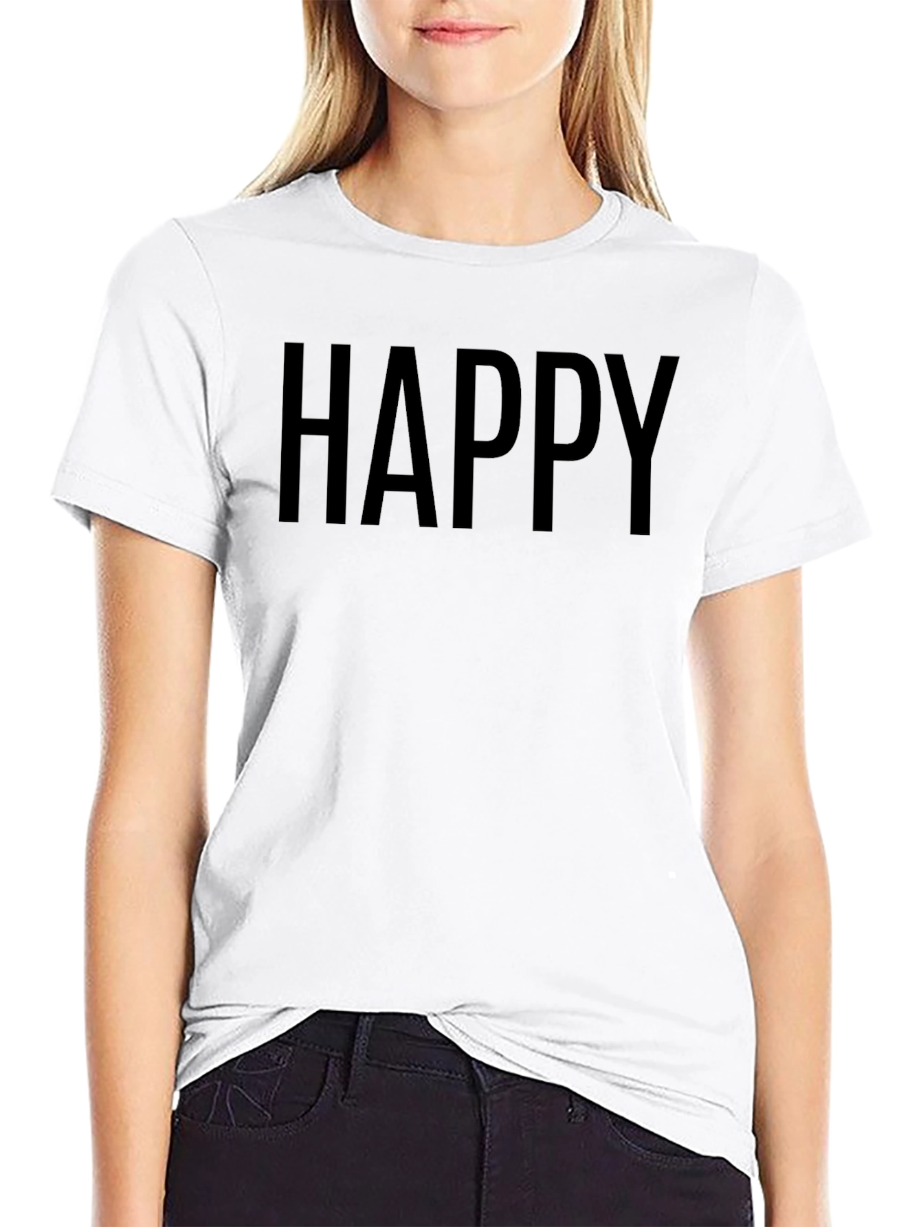 Happy Black Graphic T-Shirt