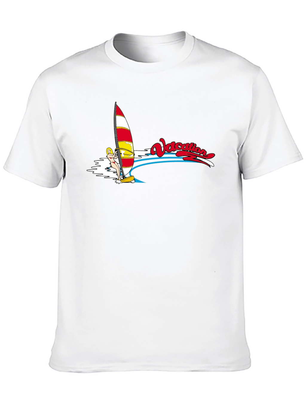 Vacation Windsurfing T-Shirt - Black Cotton Tee