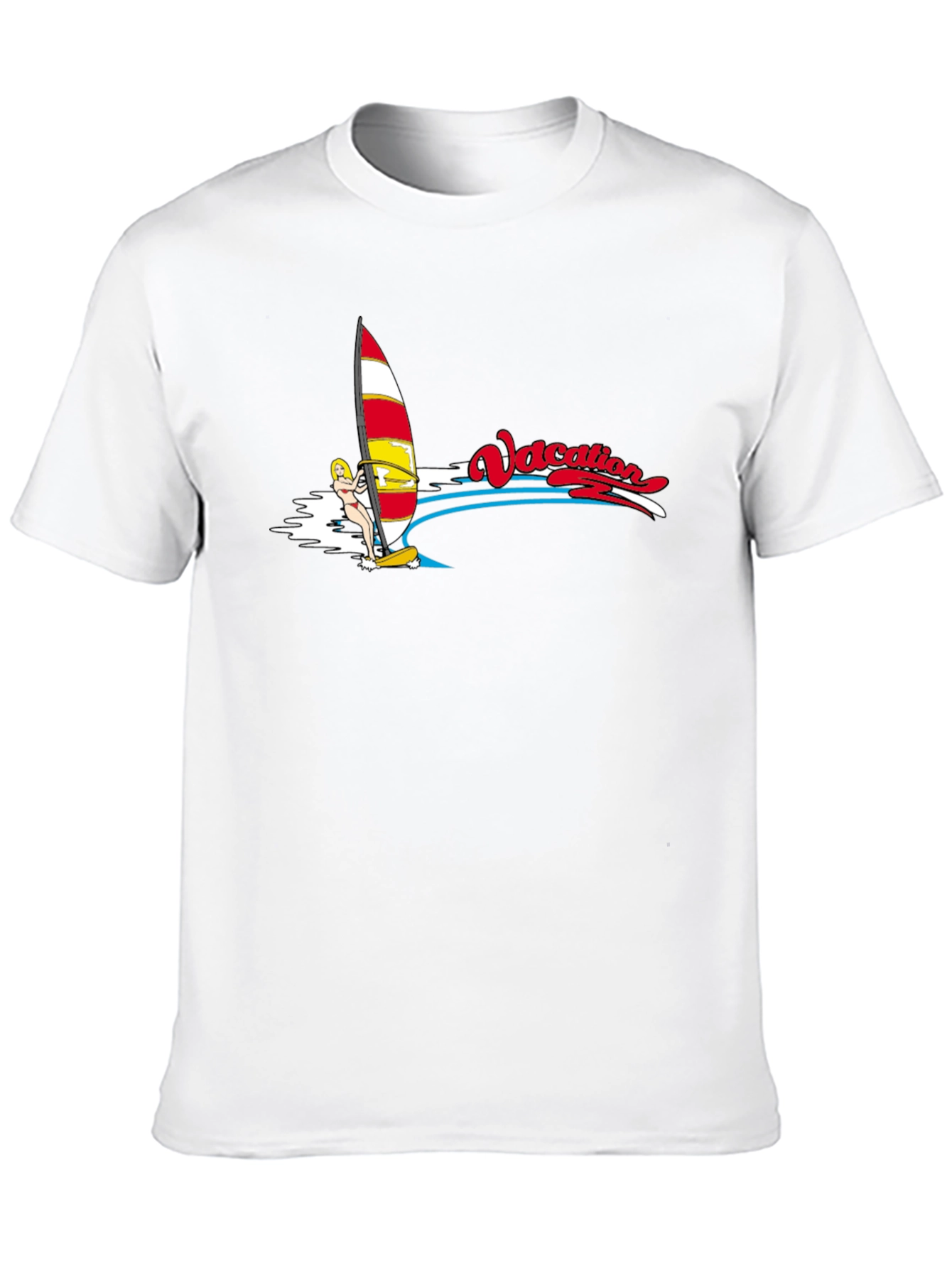 Vacation Windsurfing T-Shirt - Black Cotton Tee