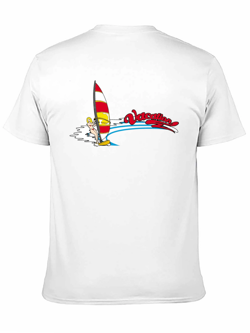 Vacation Windsurfing T-Shirt - Black Cotton Tee