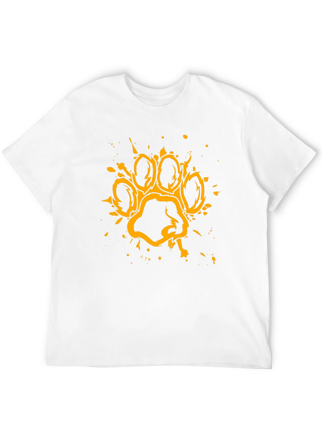 Grunge Paw Print Graphic T-Shirt - Black