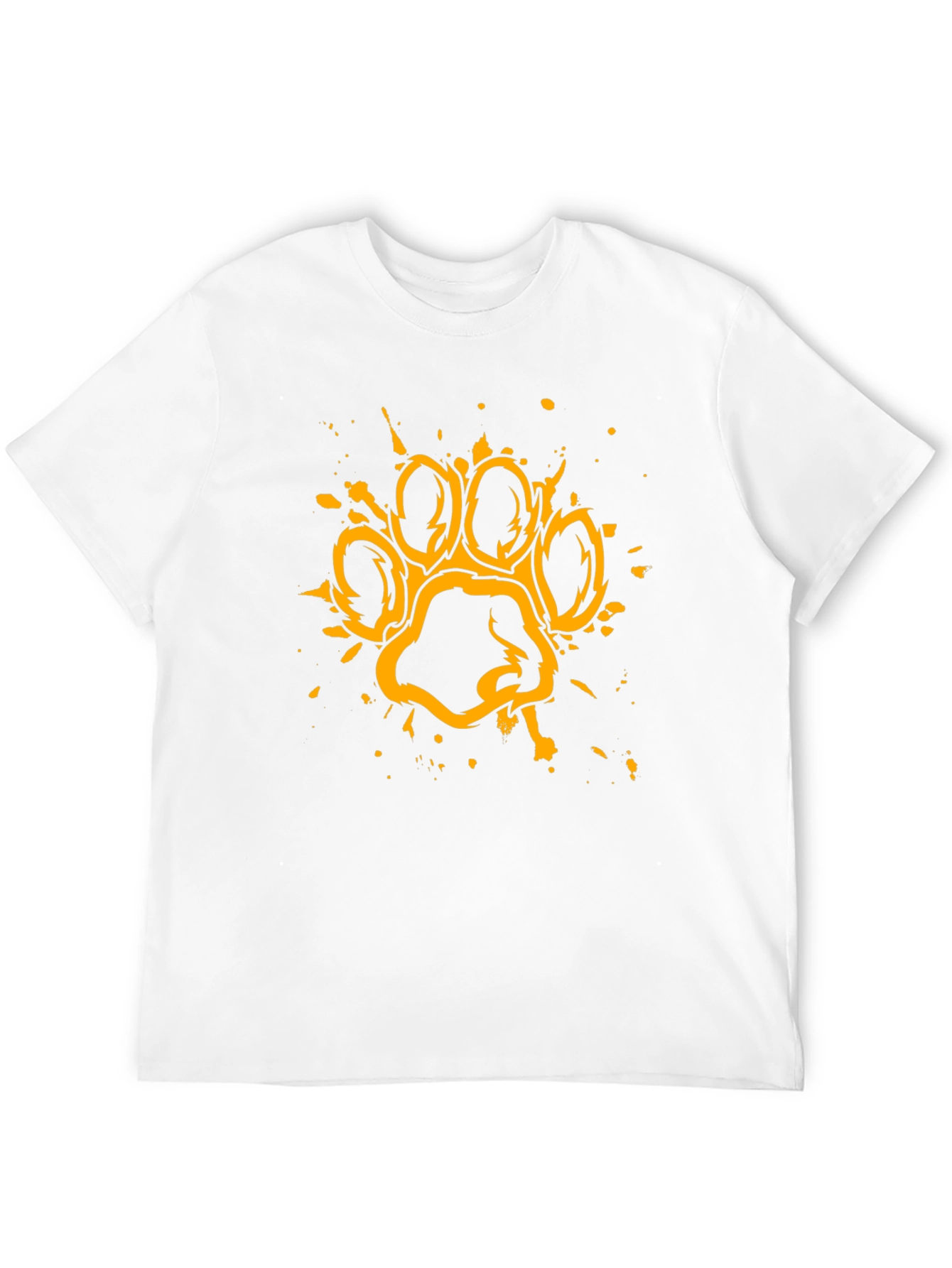 Grunge Paw Print Graphic T-Shirt - Black