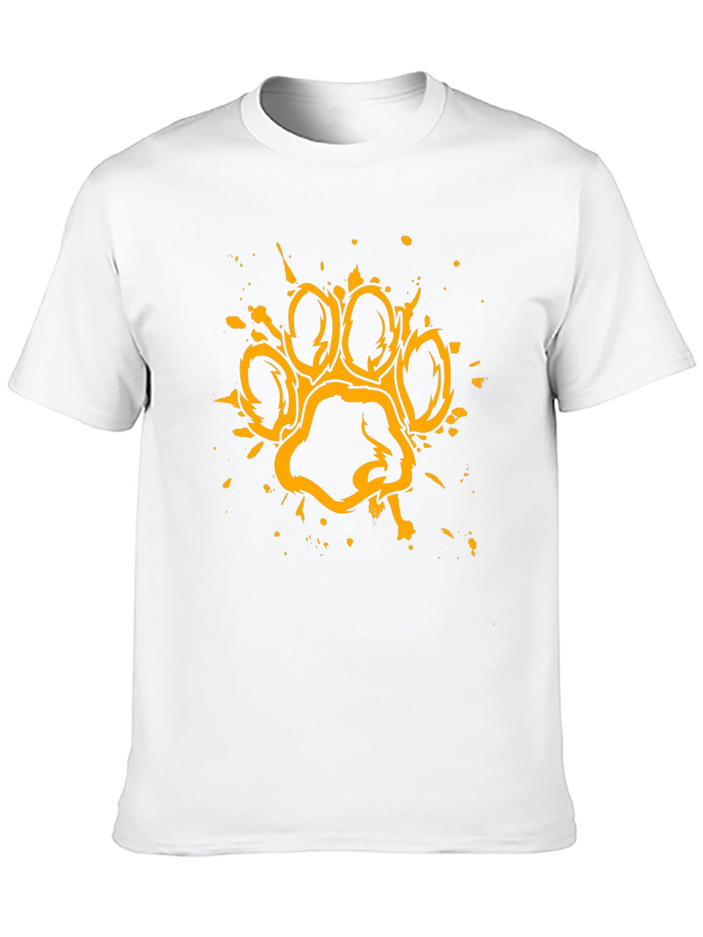 Grunge Paw Print Graphic T-Shirt - Black