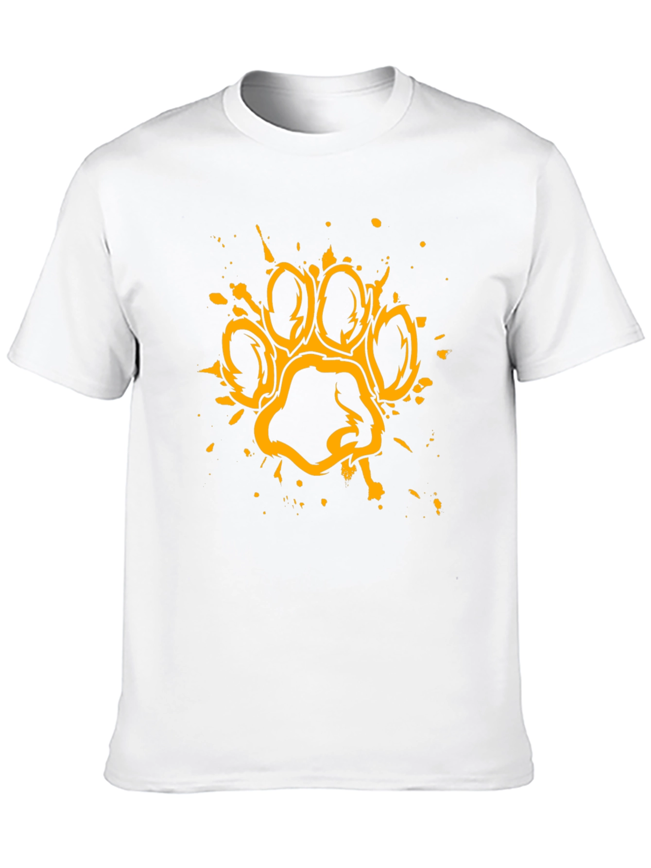 Grunge Paw Print Graphic T-Shirt - Black