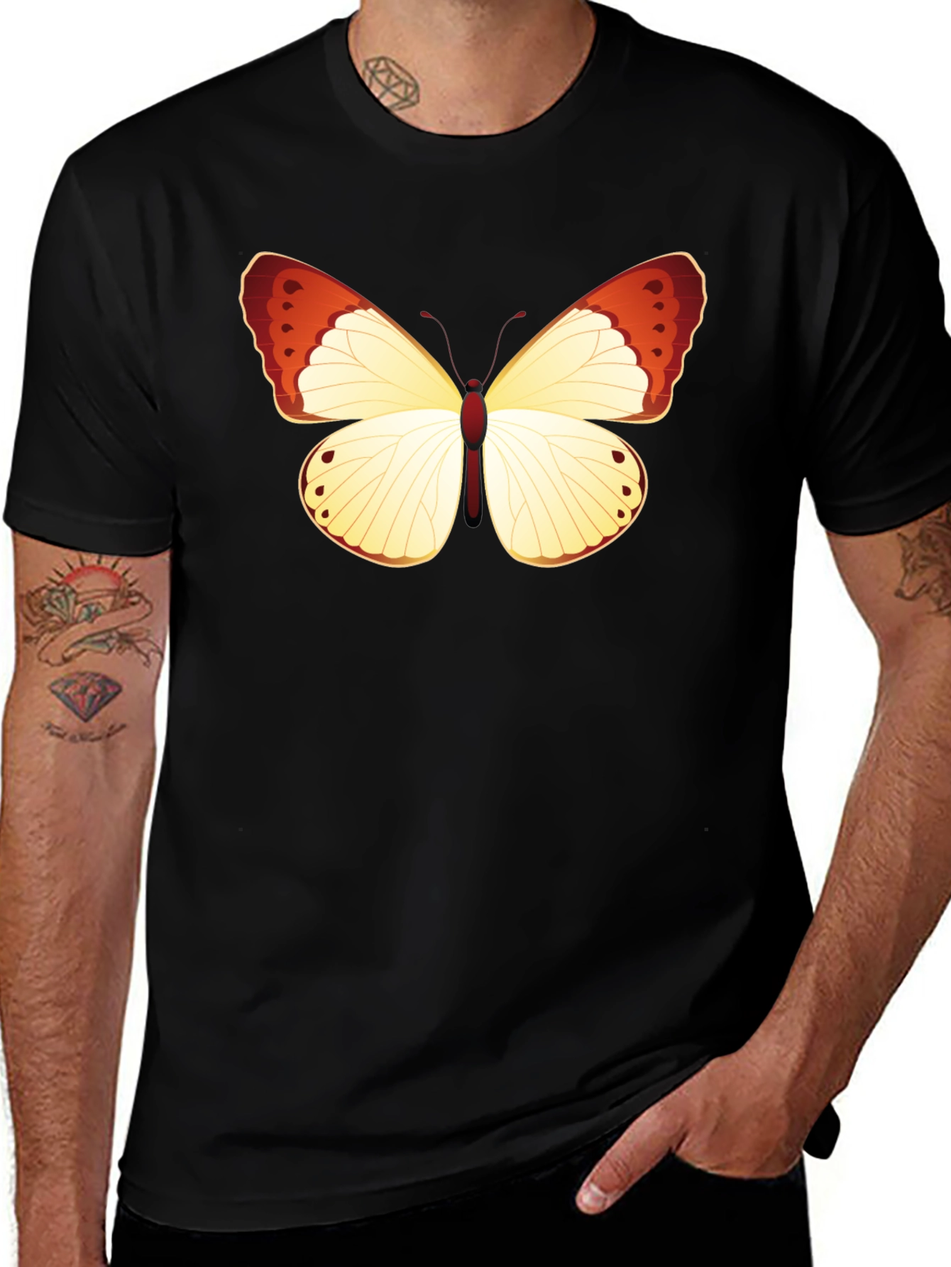 Butterfly Graphic T-Shirt - Black