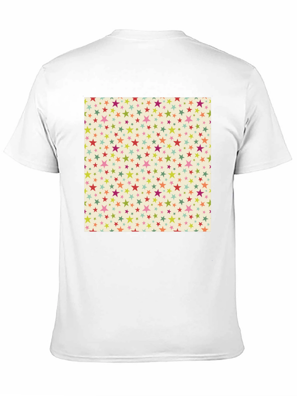 Starry Pattern Tee - Black Cotton Blend Casual T-Shirt