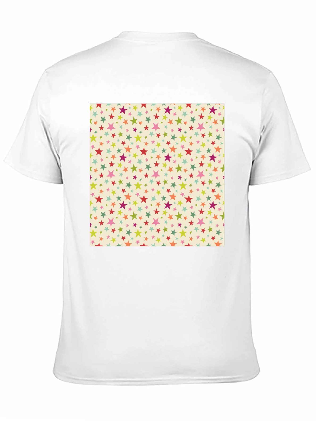 Starry Pattern Tee - Black Cotton Blend Casual T-Shirt