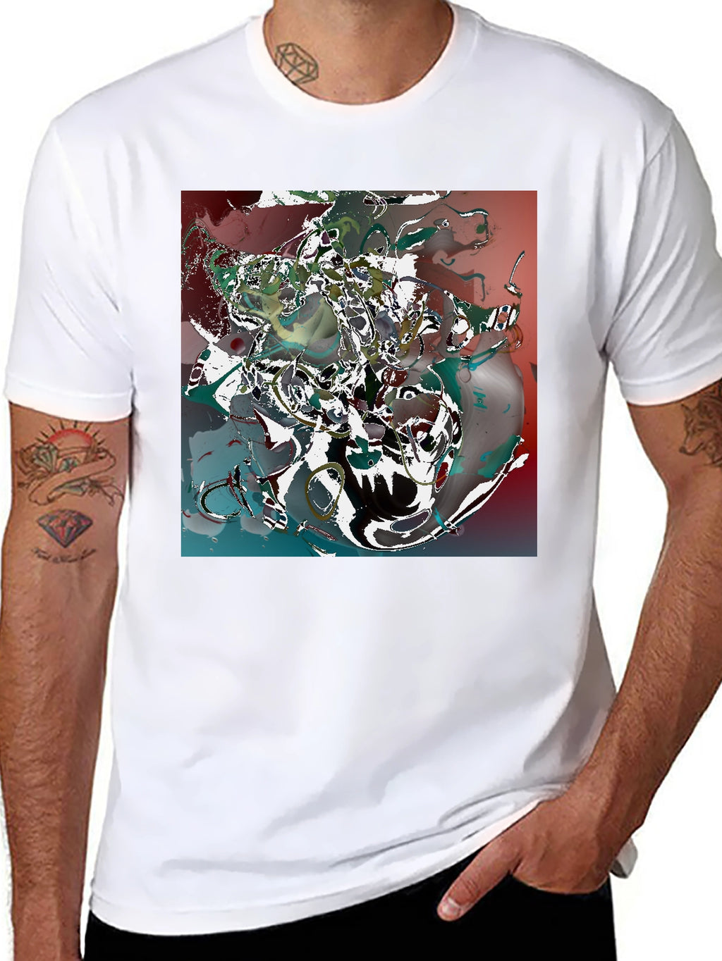Abstract Art Print Black Tee - Unique Style