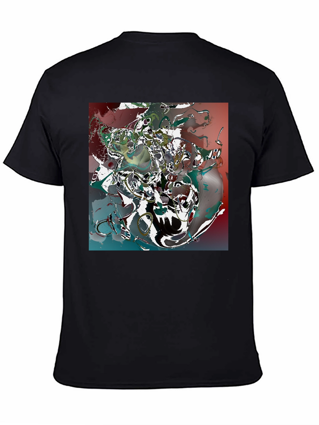 Abstract Art Print Black Tee - Unique Style