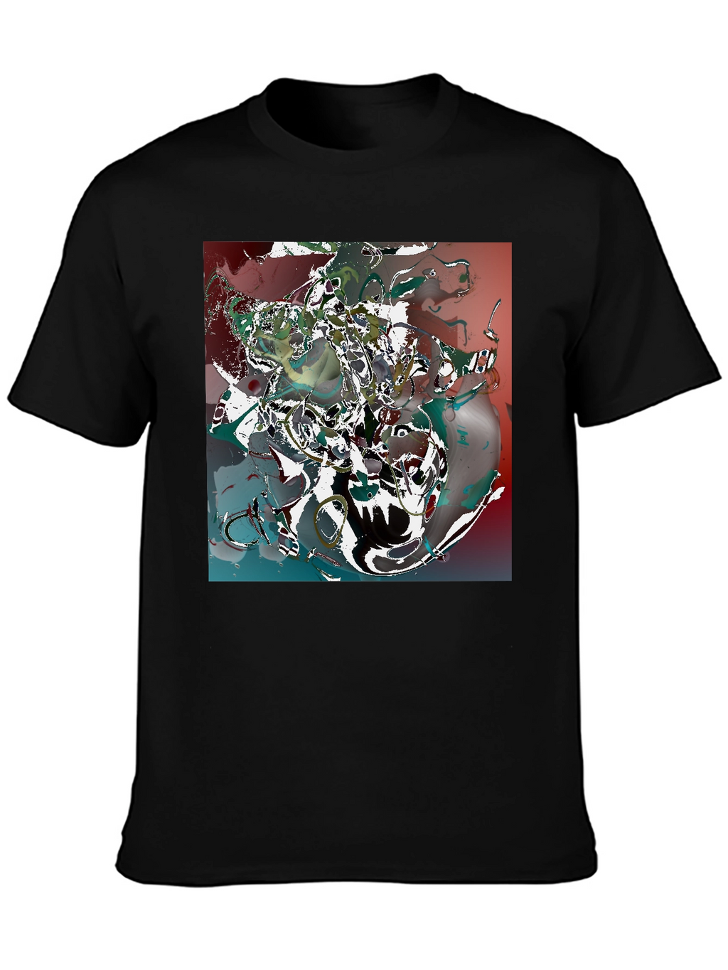 Abstract Art Print Black Tee - Unique Style