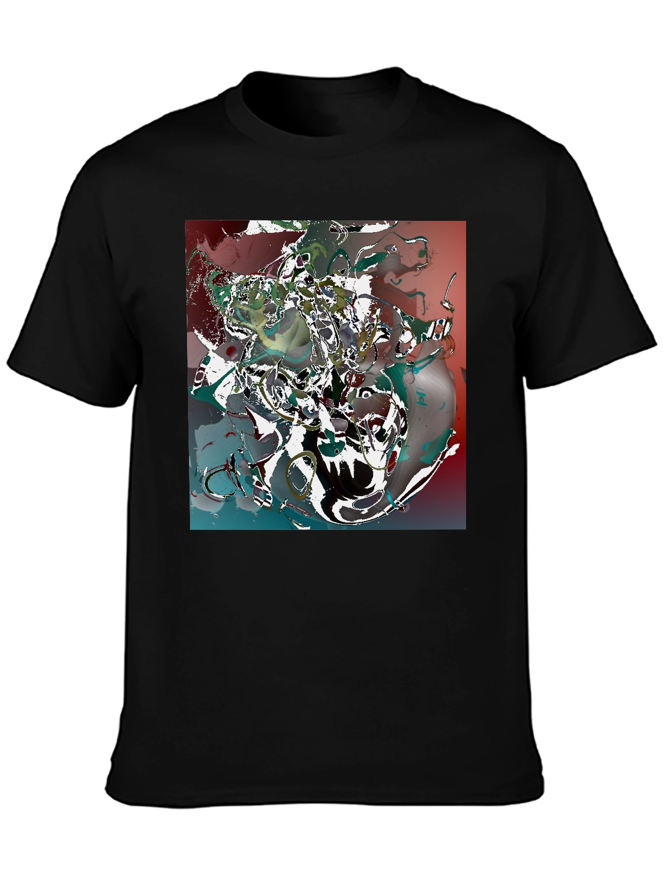 Abstract Art Print Black Tee - Unique Style