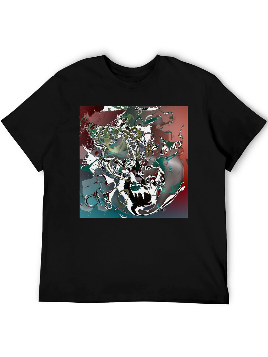 Abstract Art Print Black Tee - Unique Style