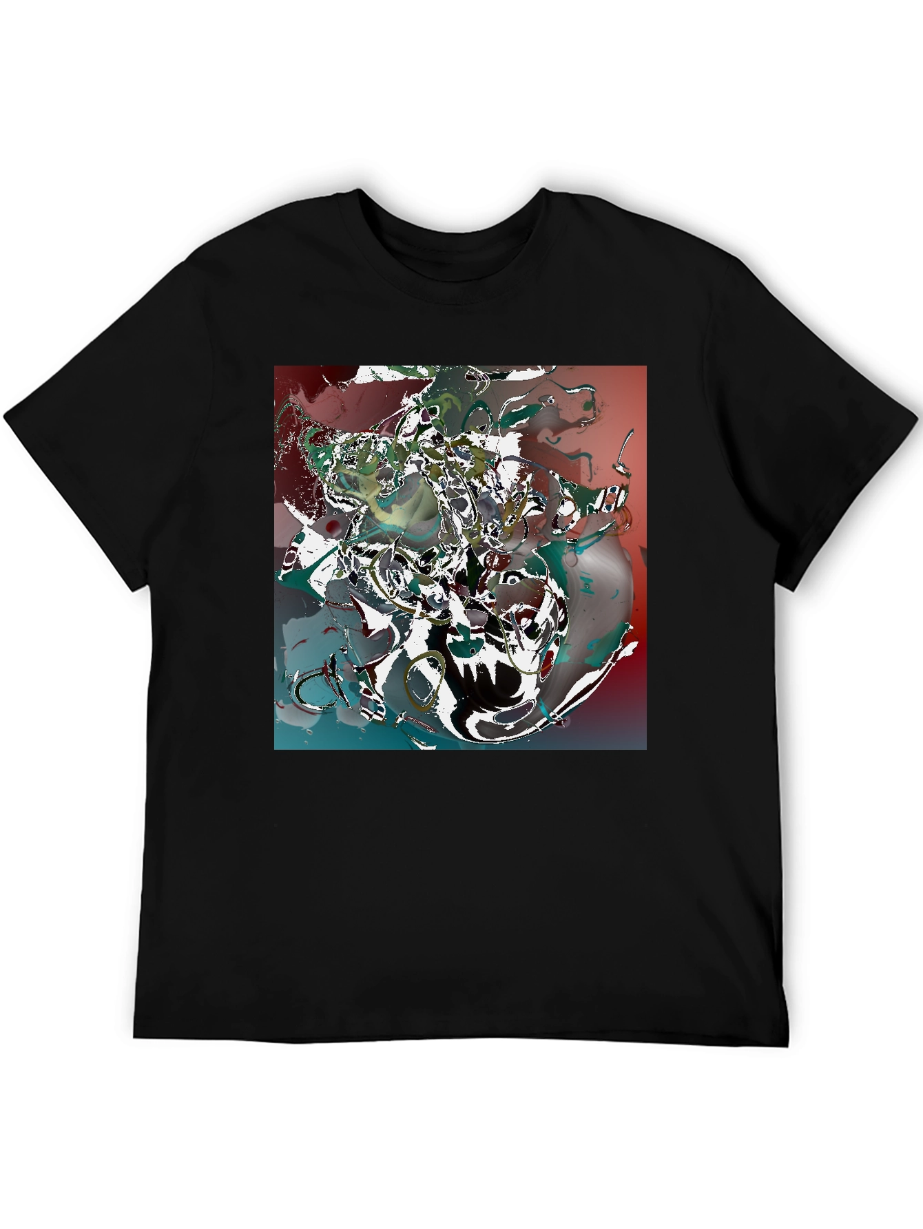 Abstract Art Print Black Tee - Unique Style
