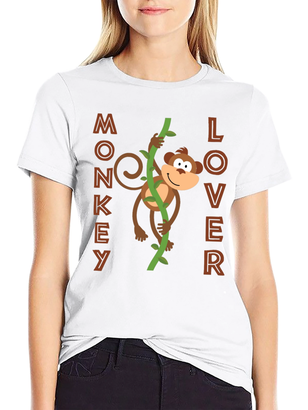 Monkey Lover Graphic Tee - Fun Cartoon Design!