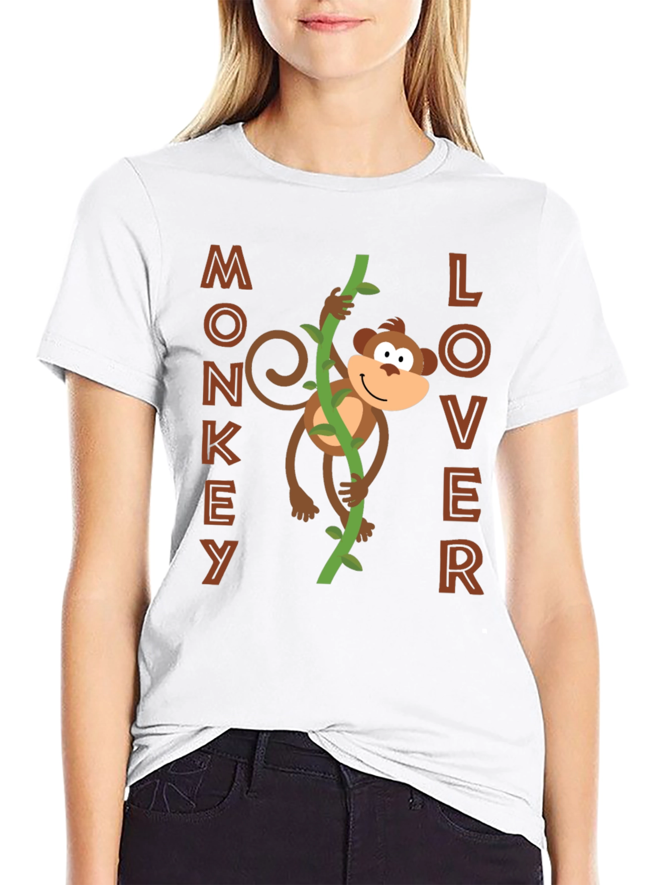 Monkey Lover Graphic Tee - Fun Cartoon Design!