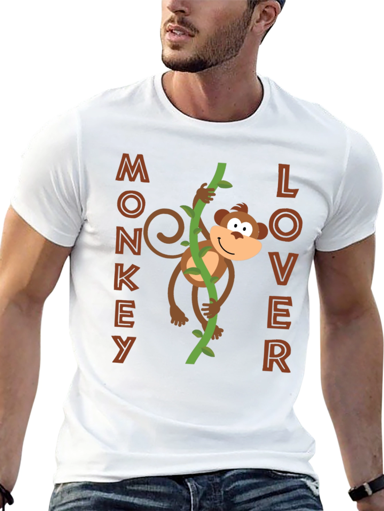 Monkey Lover Graphic Tee - Fun Cartoon Design!