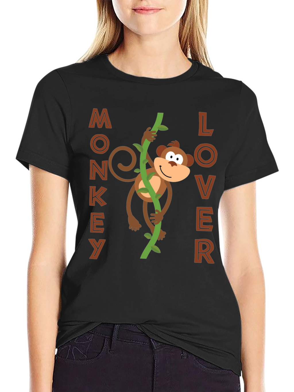 Monkey Lover Graphic Tee - Fun Cartoon Design!