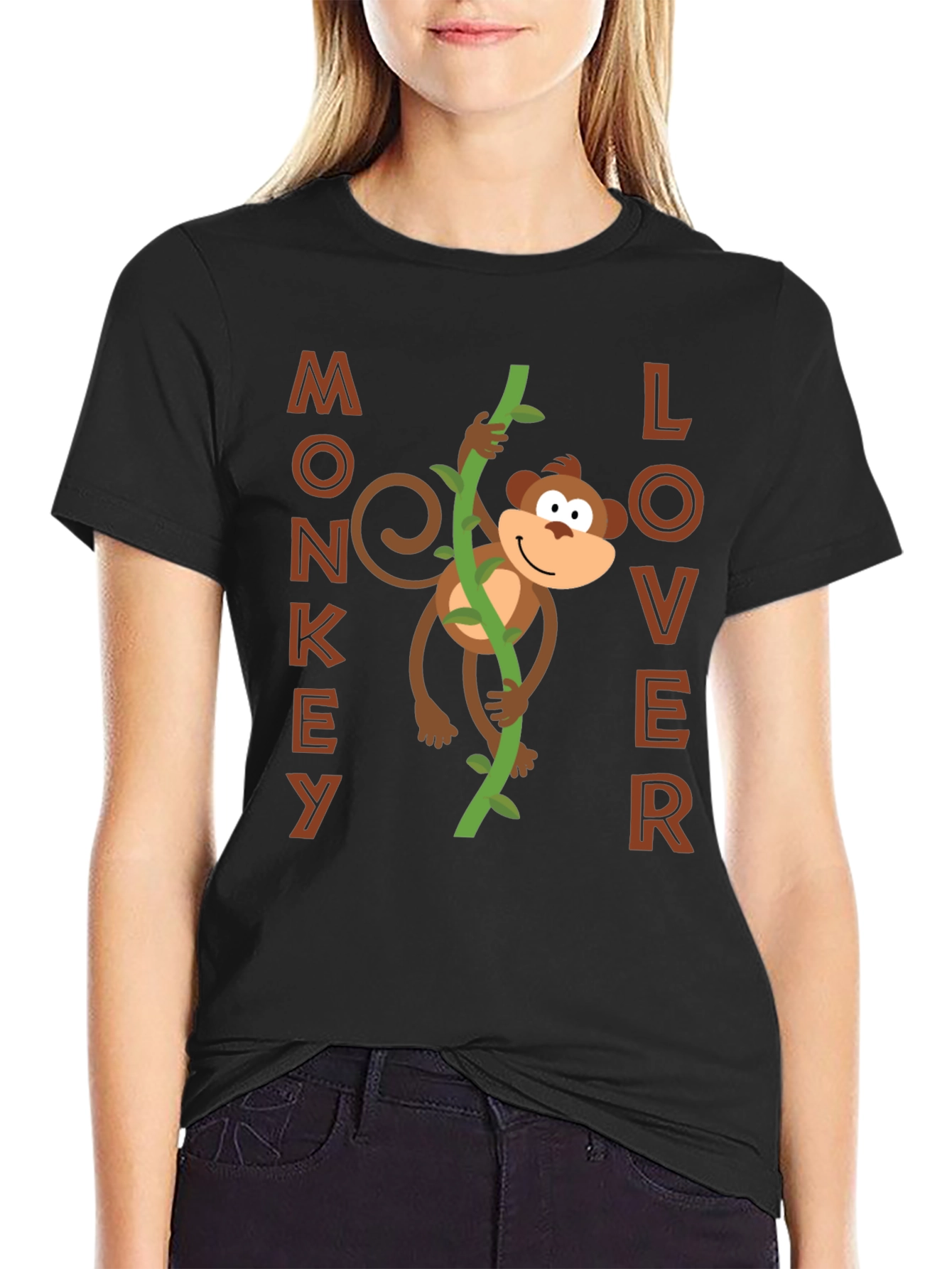 Monkey Lover Graphic Tee - Fun Cartoon Design!