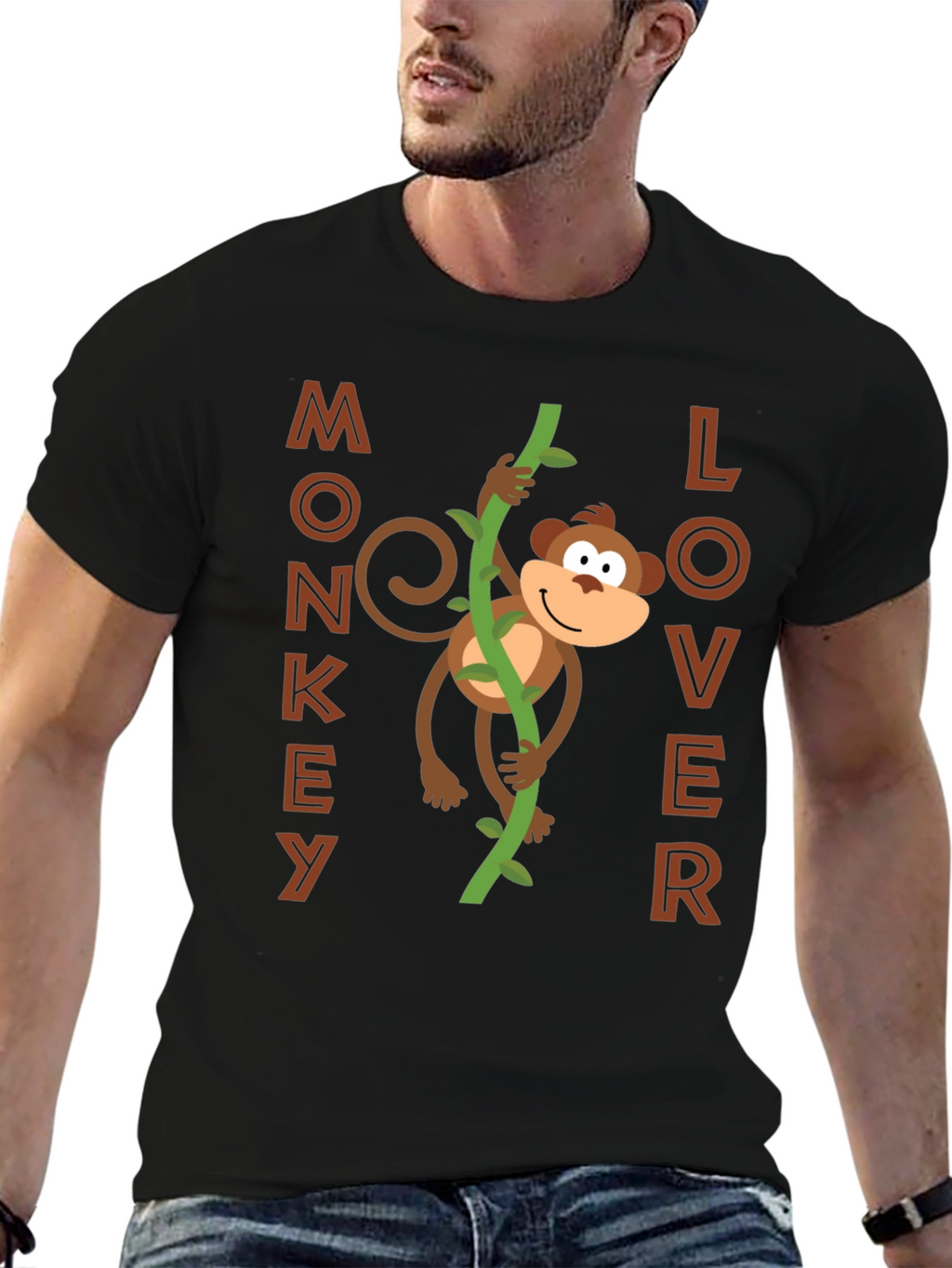 Monkey Lover Graphic Tee - Fun Cartoon Design!