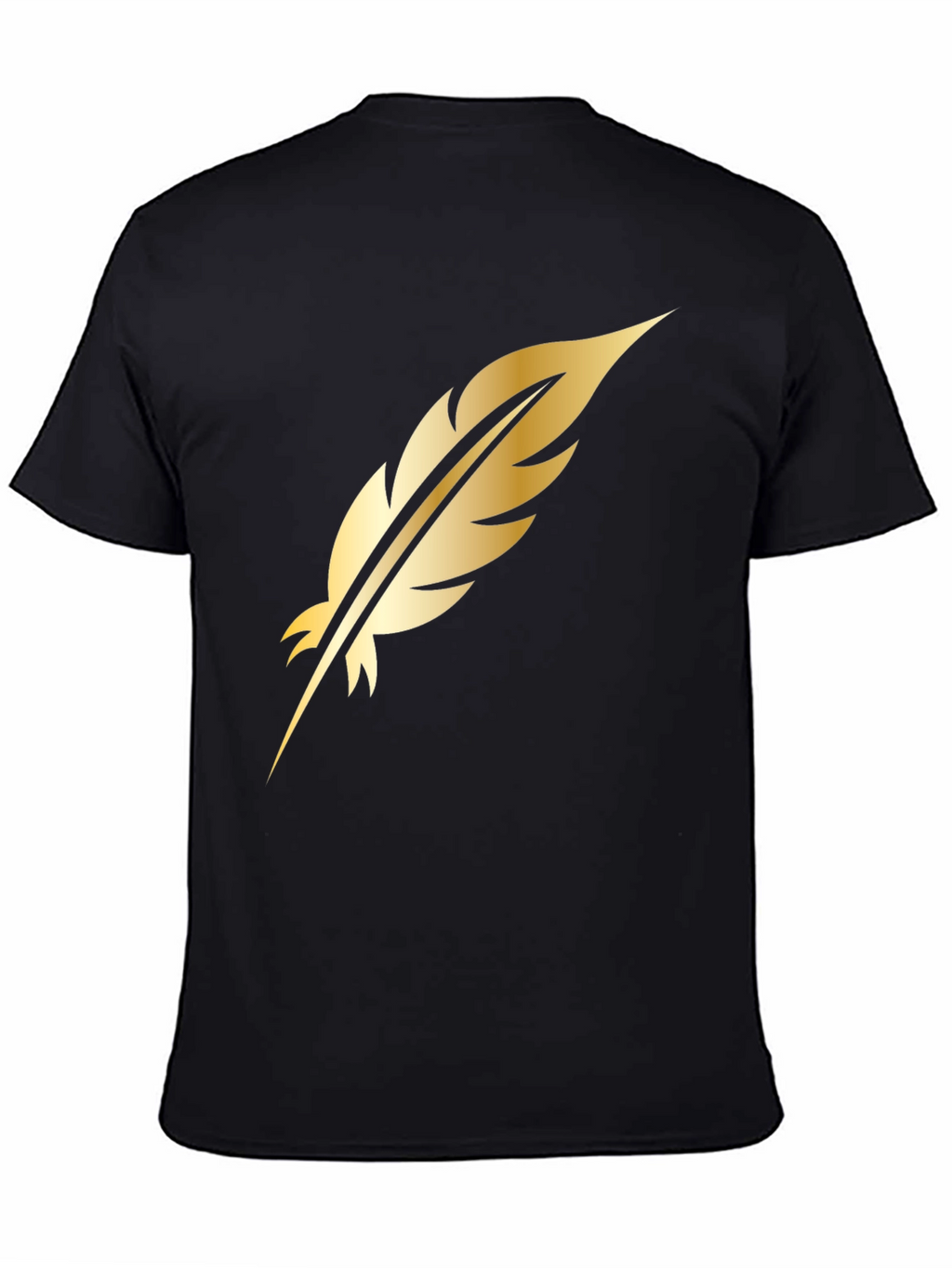 Golden Feather Graphic Black T-Shirt