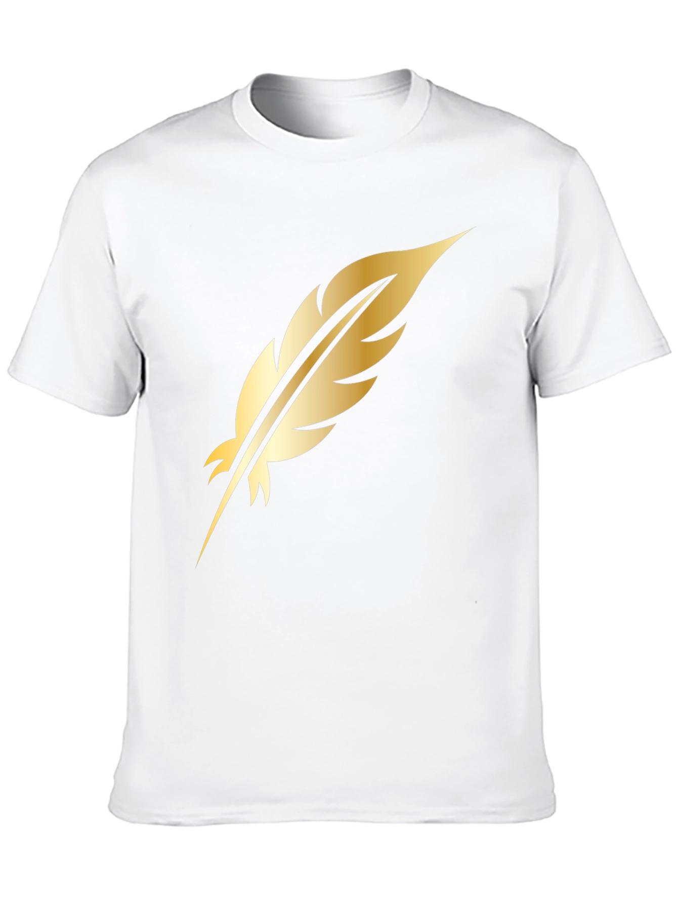 Golden Feather Graphic Black T-Shirt