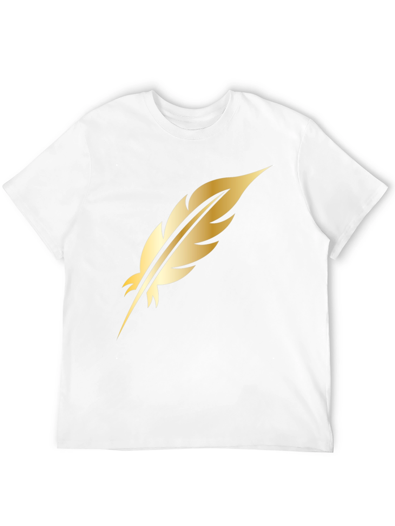 Golden Feather Graphic Black T-Shirt