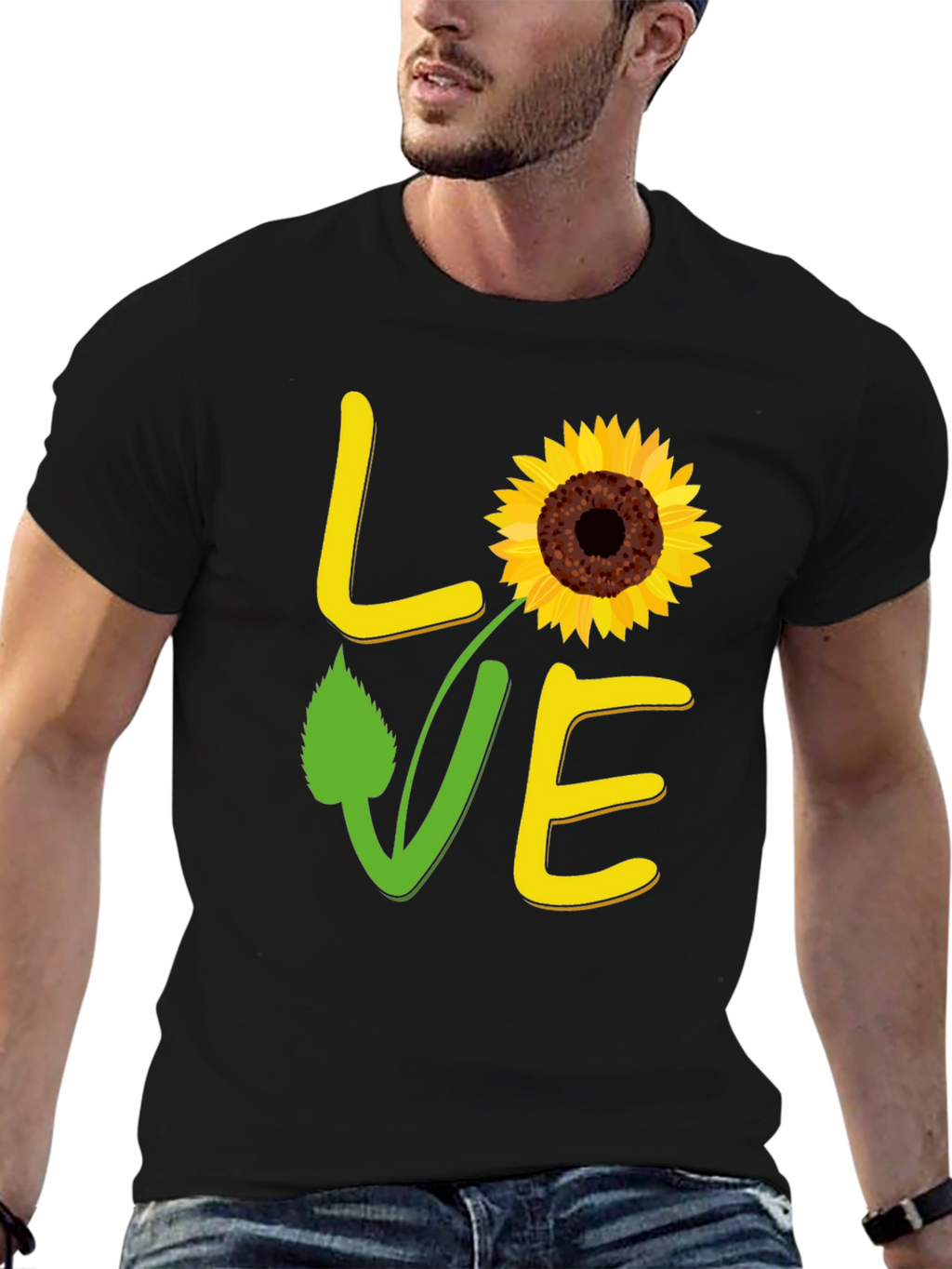 Sunflower Love Graphic Tee - Black