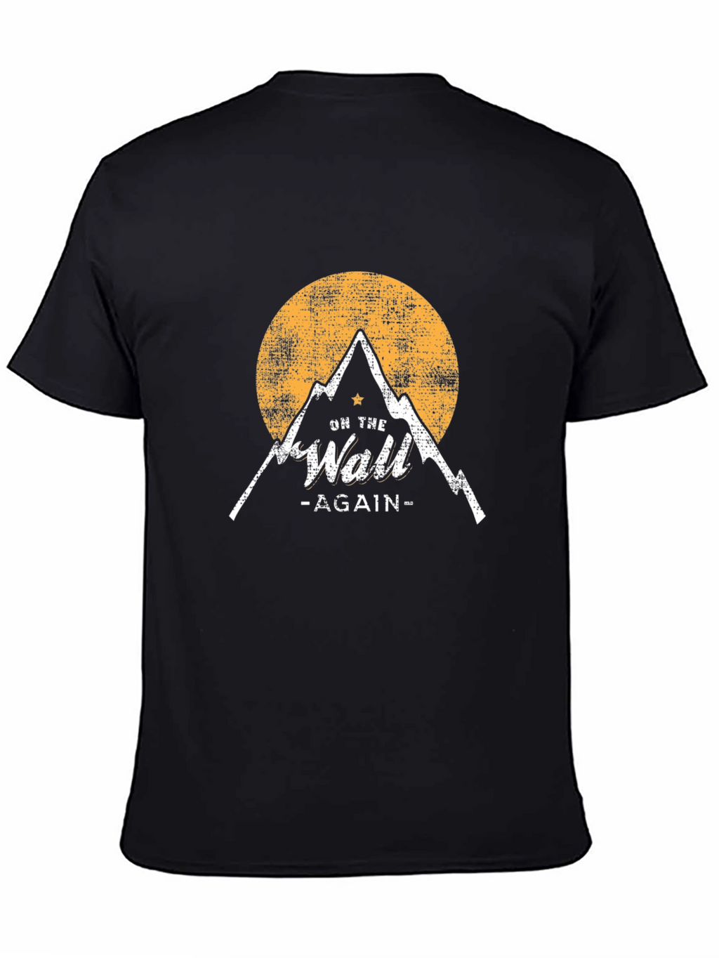 On The Wall Again Black T-Shirt - Mountain Design