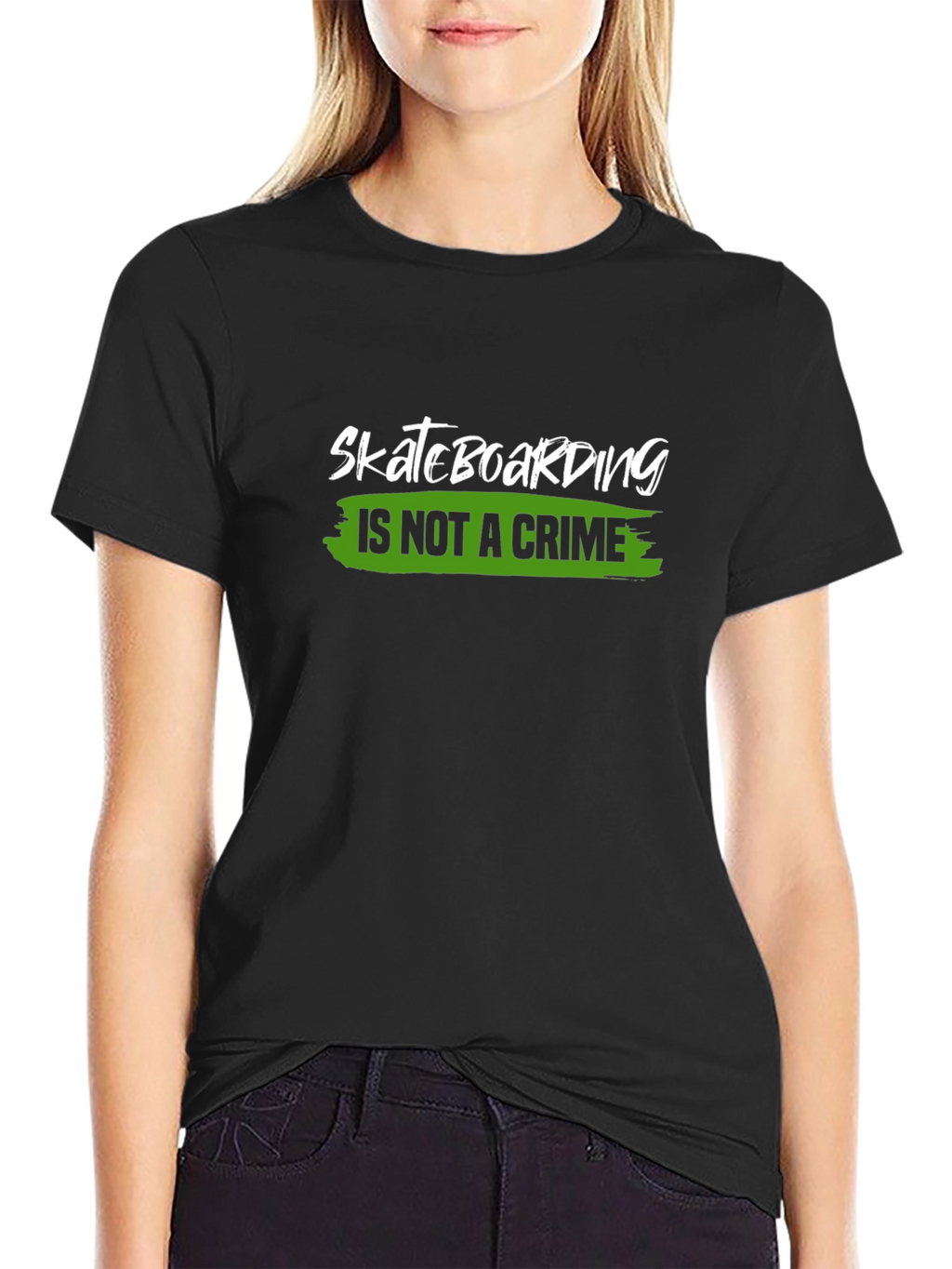 Skateboarding is Not a Crime Black T-Shirt