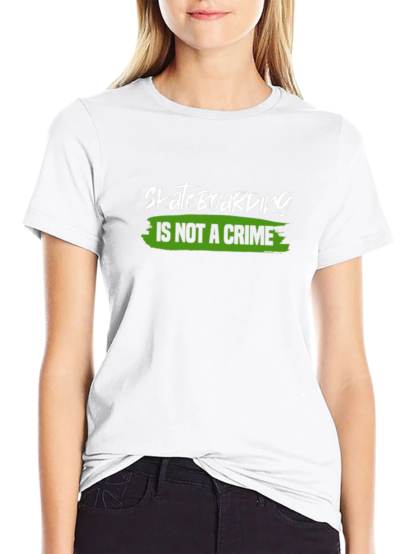 Skateboarding is Not a Crime Black T-Shirt