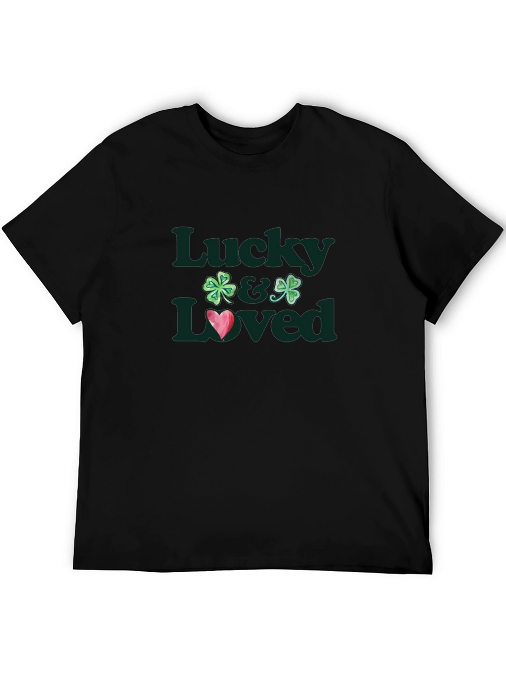 Lucky & Loved Shamrock Graphic Tee - Black