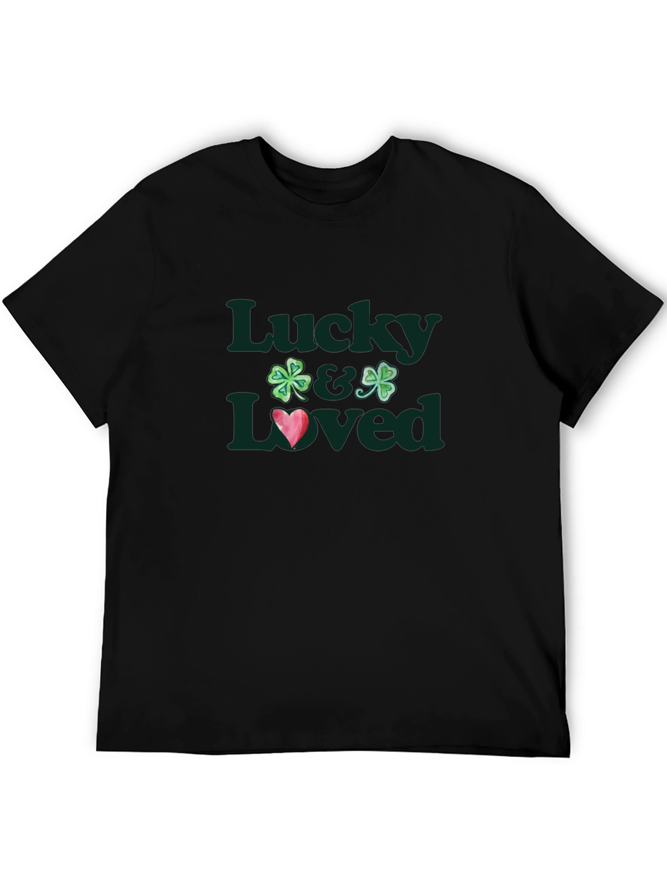 Lucky & Loved Shamrock Graphic Tee - Black