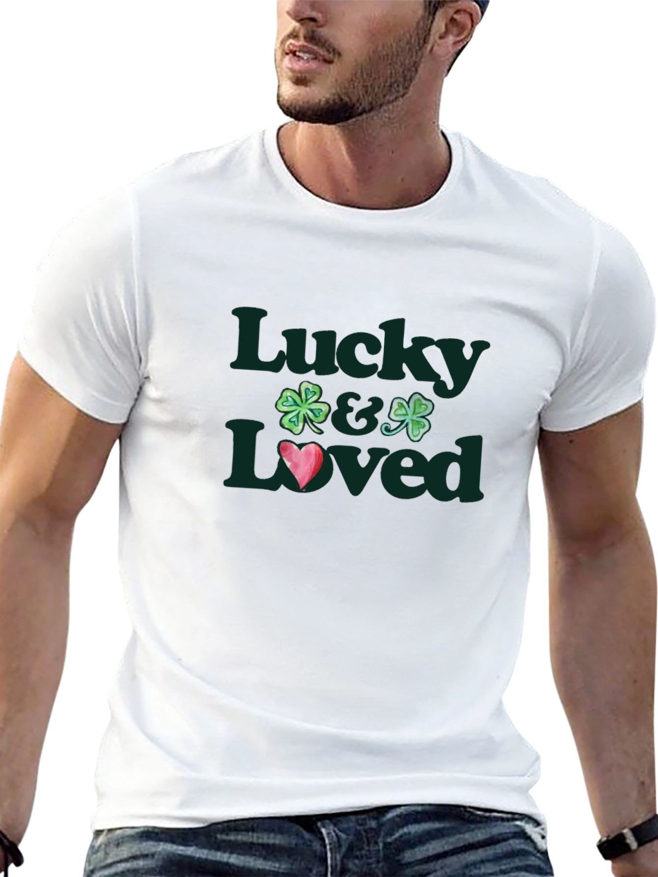 Lucky & Loved Shamrock Graphic Tee - Black