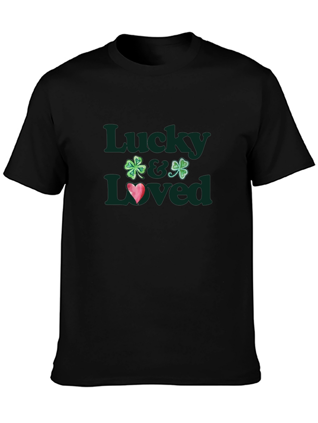 Lucky & Loved Shamrock Graphic Tee - Black