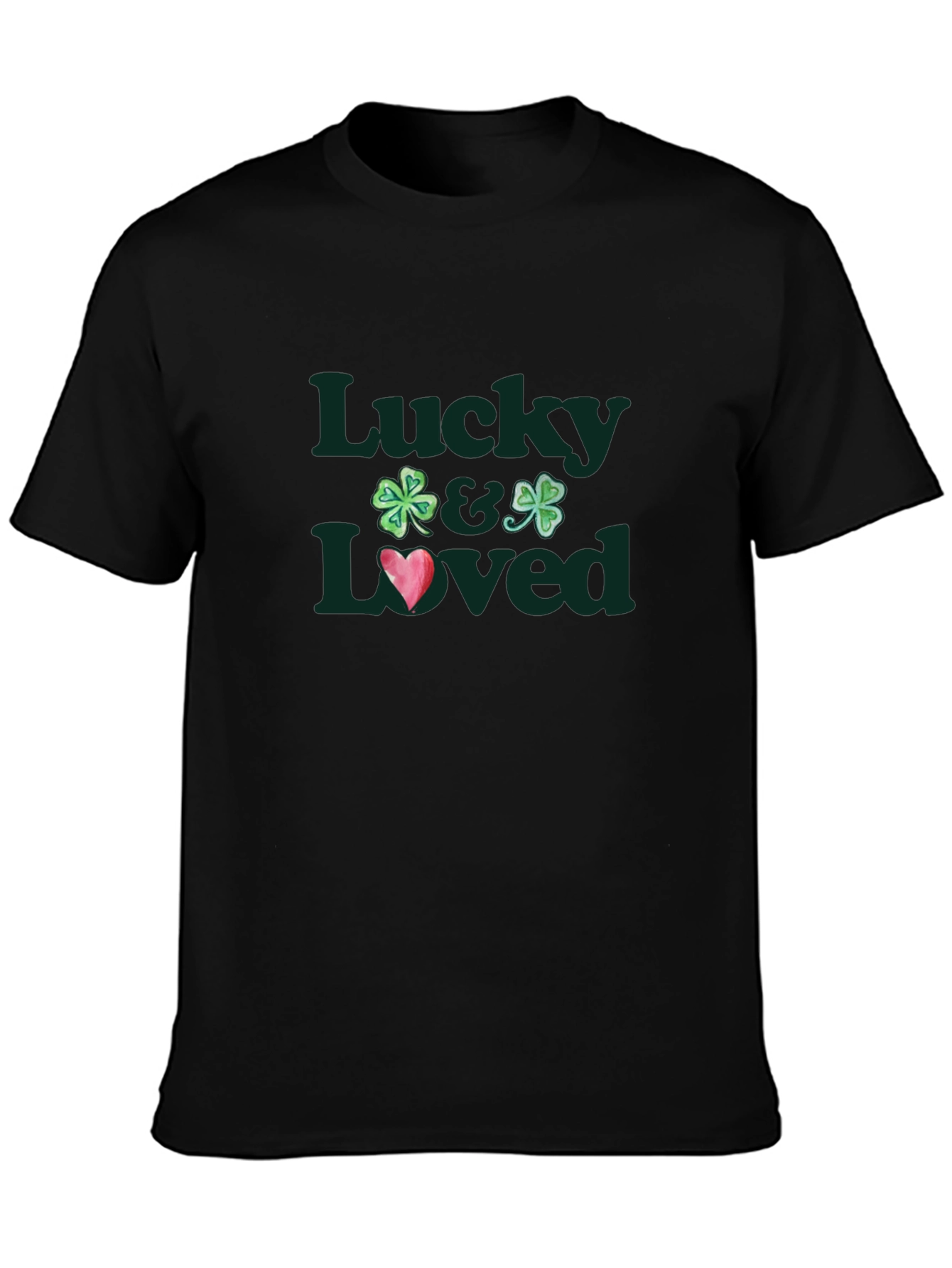 Lucky & Loved Shamrock Graphic Tee - Black