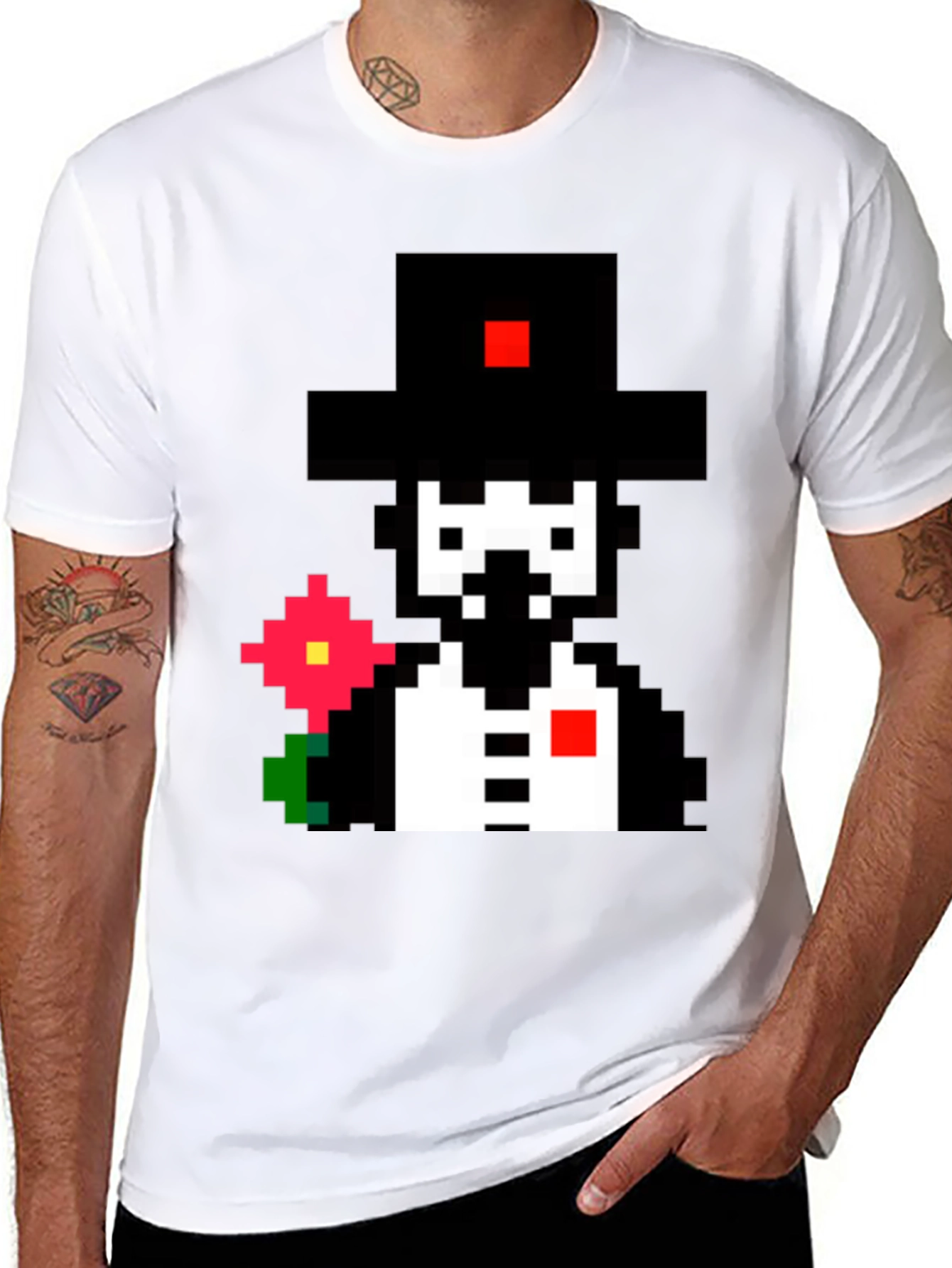 Pixel Art Gentleman T-Shirt