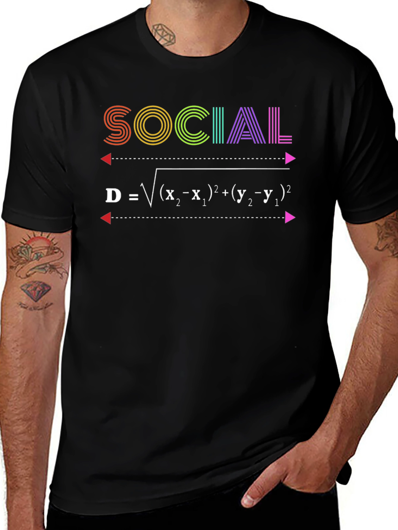 Social Distance Formula T-Shirt - Math Geek Tee