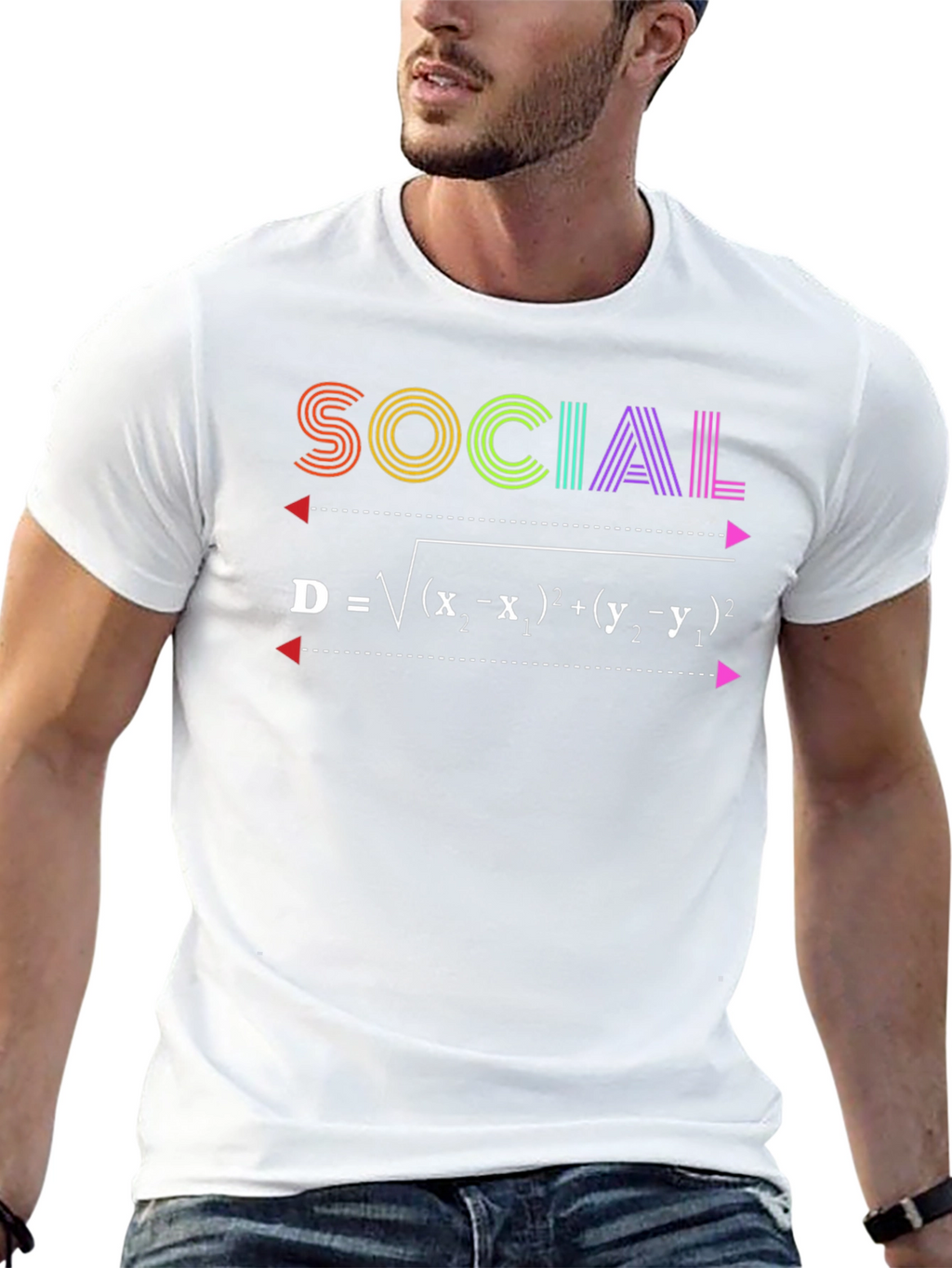 Social Distance Formula T-Shirt - Math Geek Tee