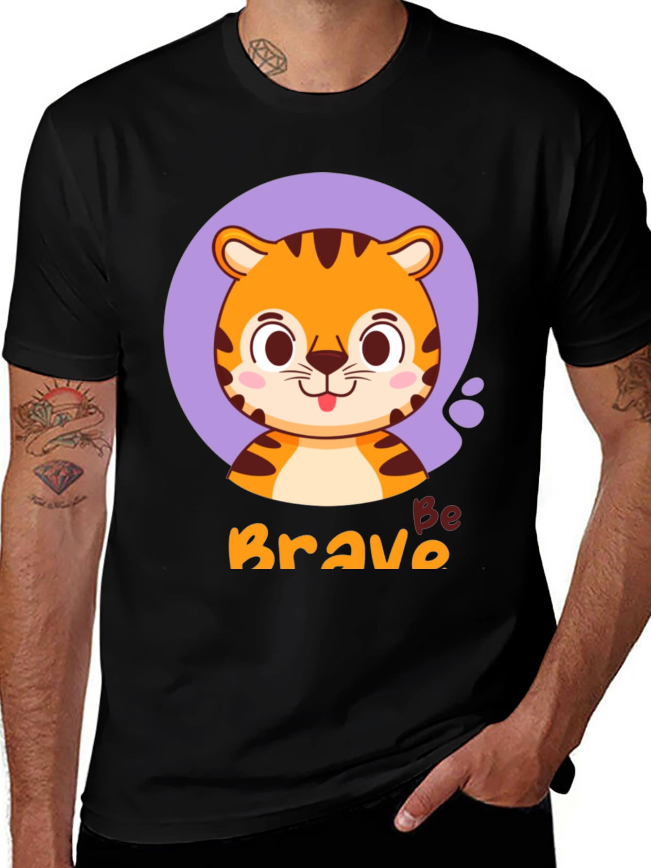 Be Brave Tiger Graphic Tee - Fun & Stylish T-Shirt