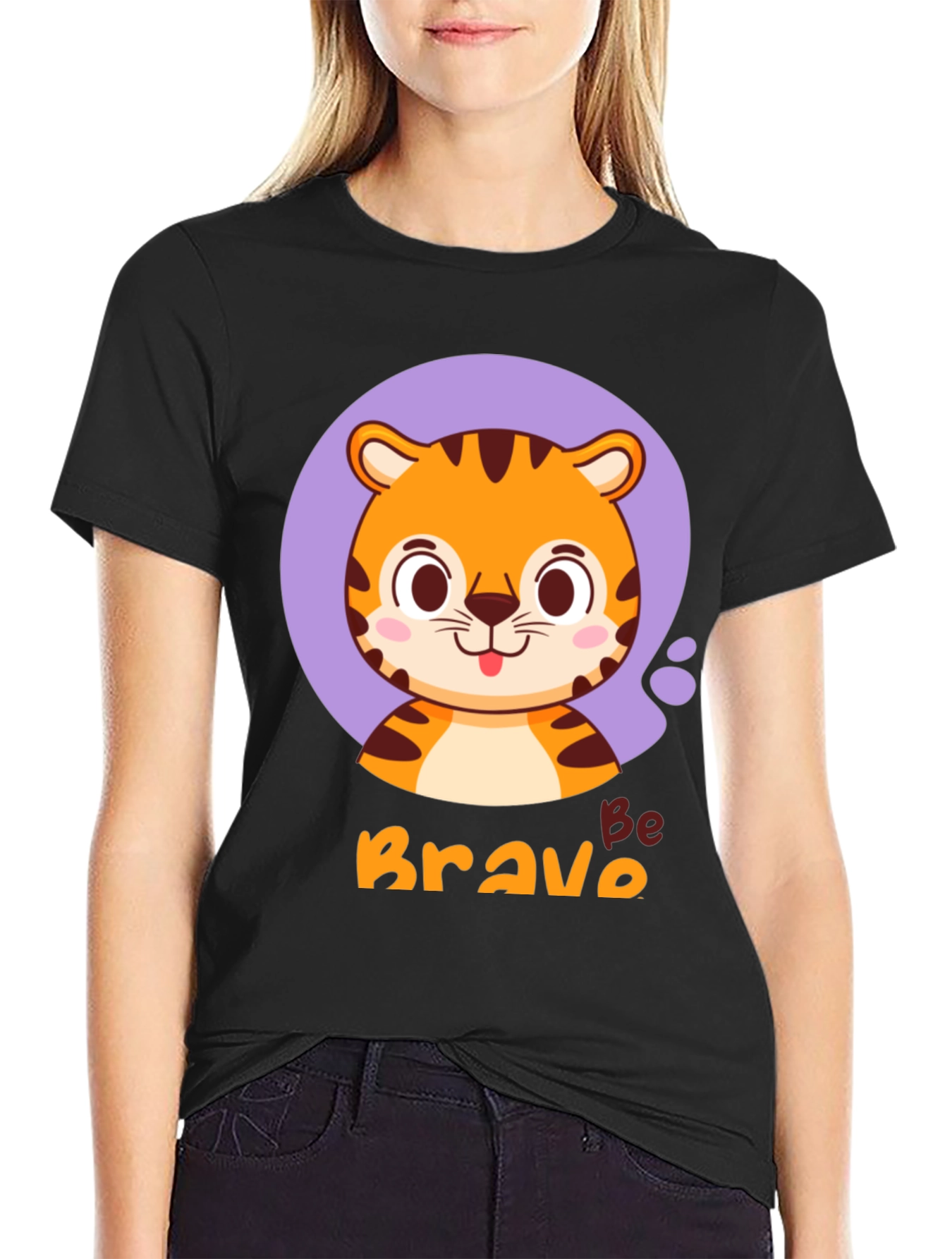 Be Brave Tiger Graphic Tee - Fun & Stylish T-Shirt