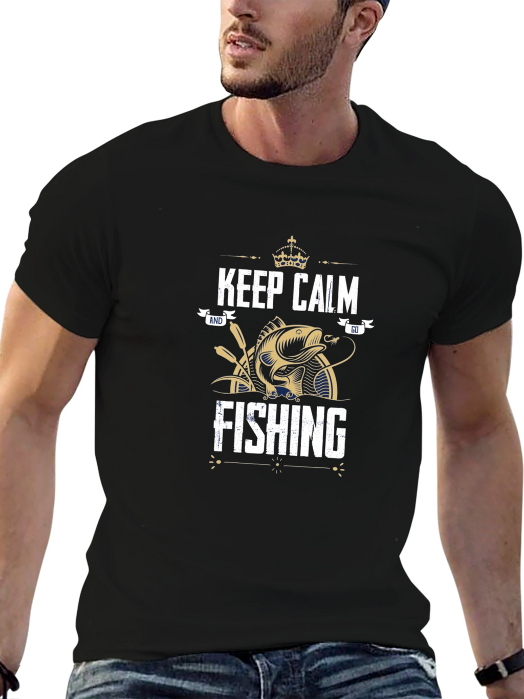 Keep Calm and Go Fishing Graphic T-Shirt