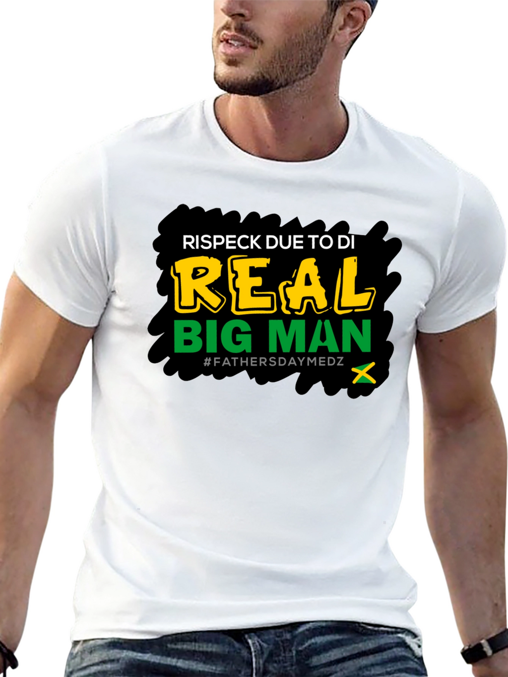 Respect Due Big Man T-Shirt Fathers Day Medz Black