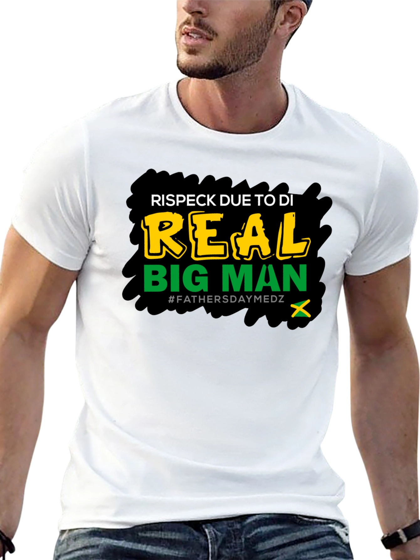 Respect Due Big Man T-Shirt Fathers Day Medz Black