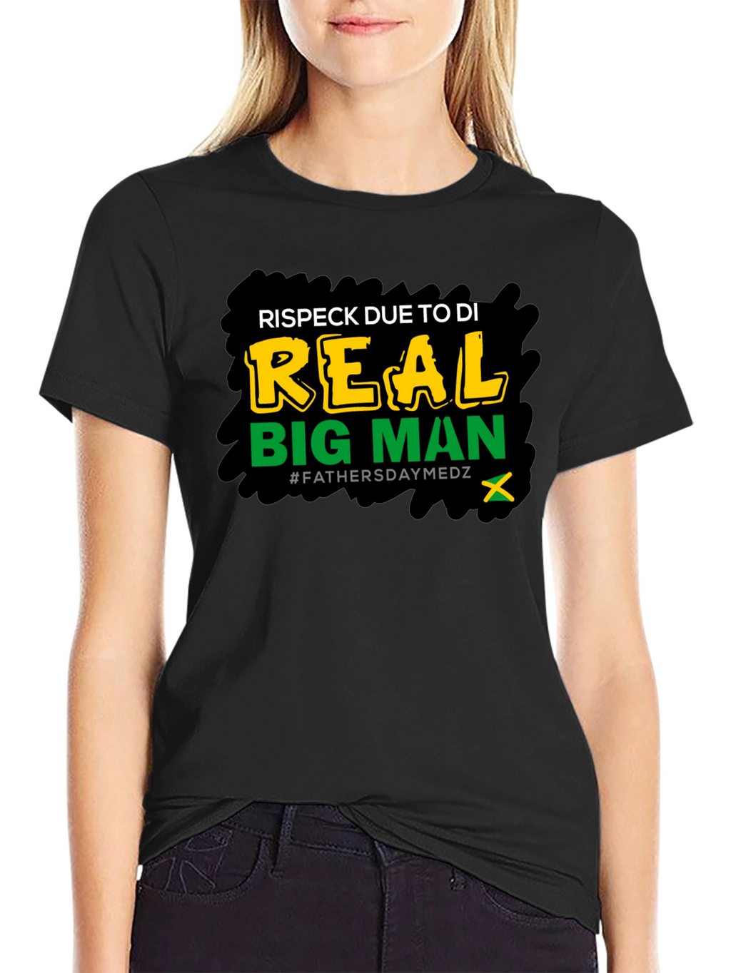 Respect Due Big Man T-Shirt Fathers Day Medz Black