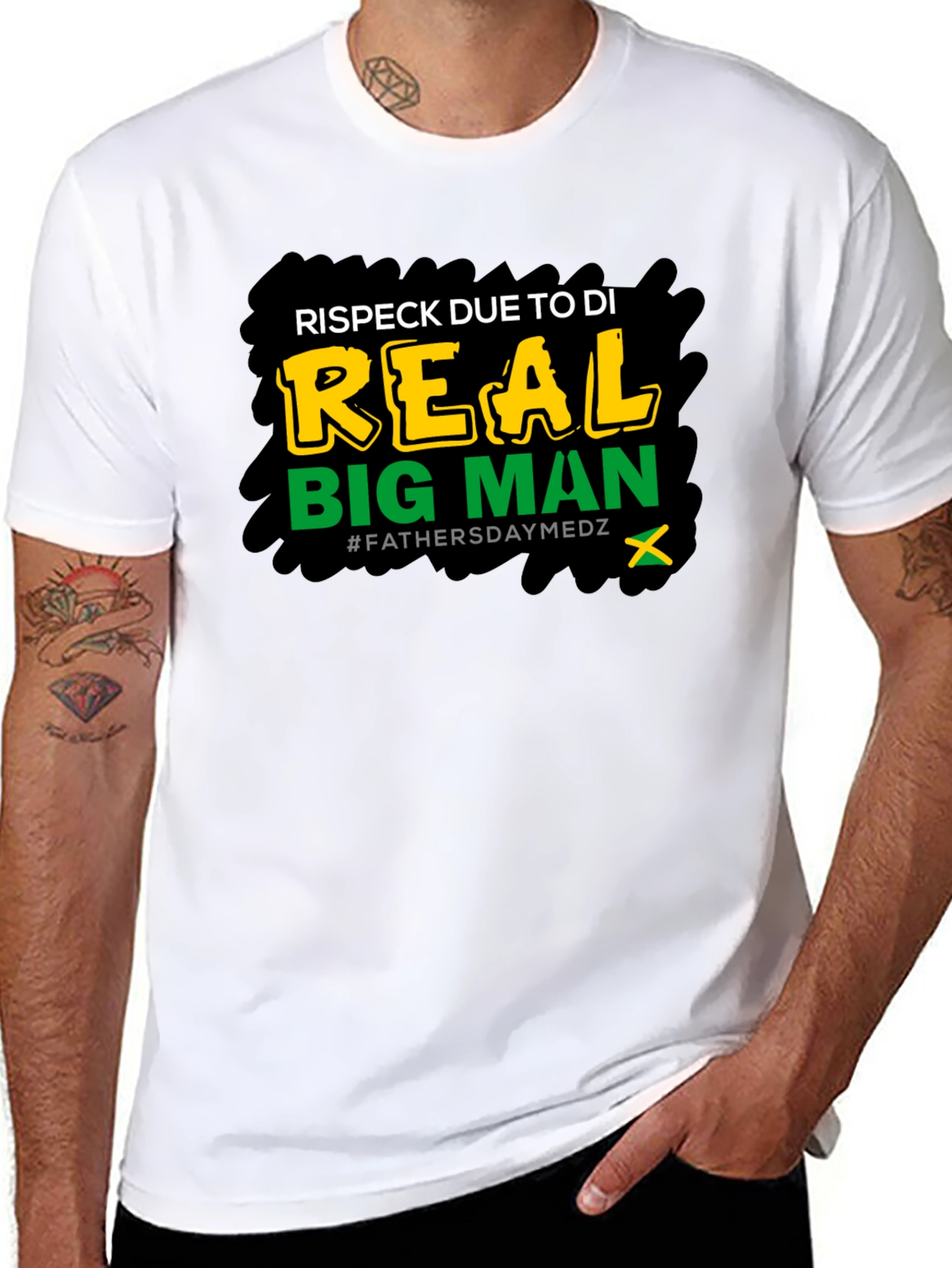 Respect Due Big Man T-Shirt Fathers Day Medz Black